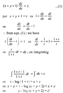 Que-24: (x + y + 1) dy/dx = 1