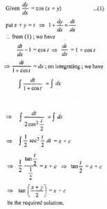 Que-26: dy/dx = cos(x + y)