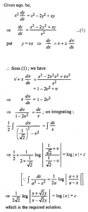 Que-6: x²dy/dx = (x² – 2y² + xy)