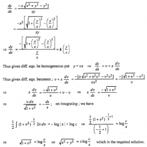 Que-9: [x√(x²+y²)−y²]dx + xy dy = 0