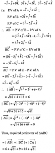 Que-4: Find by vector method the perimeter of the triangle whose vectors are (-1, -1, 9), (3, 1, 5) and (0, -5, 1).
