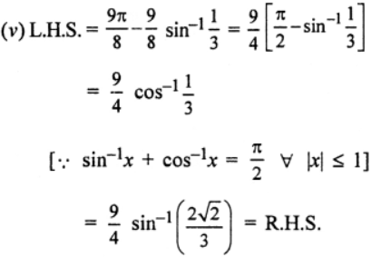 (v) (9π/8) − (9/4)sin-1 (1/3) = (9/4)sin-1 (2√2)/3