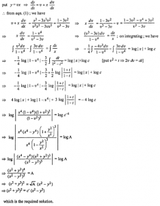 Que-10: (x² – 3xy²)dx = (y³ – 3x²y)dy