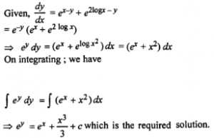 Que-10: dy/dx = ex-y + e2logx-y