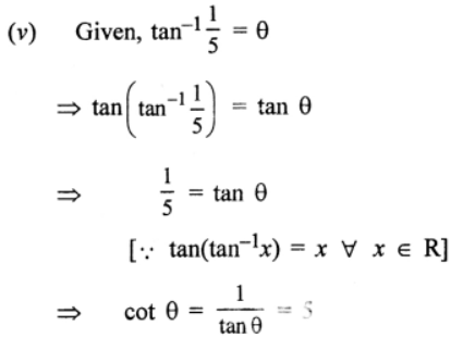 (v) cot θ, if tan-1√3 = θ