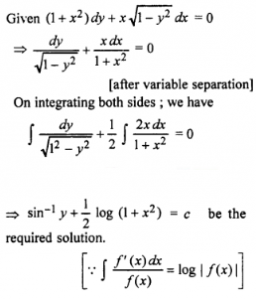 Que-12: (1 + x²)dy + x√(1−y²) dx = 0