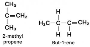 Hint: 2-methyl propene and But-1-ene are two isomers of butene present in the four hydrocarbons shown above.