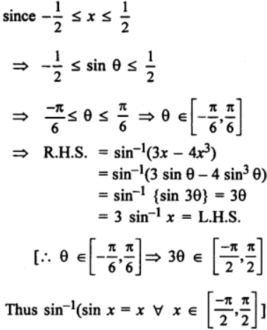 (iii) 3sin-1 = sin-1 (3x – 4x³) if – (1/2) ≤ x (1/2)
