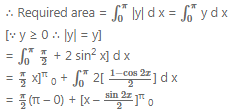 Que-23: Draw a rough sketch of the curve y = 1/2 π + 2 sin2 x and find the area between the x-axis, the curve and the ordinates x = 0 and x = π