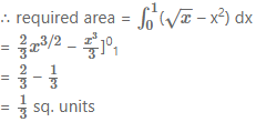 Que-1: Find the area of the region enclosed by the following curves or lines. (a) y = 2x, y = x 2 (b) y2 = 8x, x2 = 8y (c) y2 = x,x2 = y