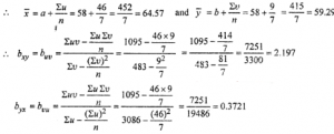 Que-11: For a bivariate data, you are given the following information : Find (i) two lines of regression (ii) coefficient of-correlation between x and y.