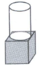 Que-26: The given figure shows a solid formed of a solid cube of side 40cm and a solid cylinder of radius 20 cm and height 50 cm attached to the cube as shown. Find the volume and the total surface area of the whole solid (Take π = 3.14)