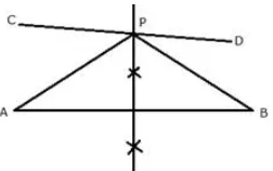 In the figure given below, find a point P on CD equidistant from points A and B.