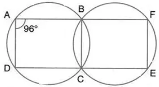 In the following figure, (i) if ∠BAD = 96°, find BCD and (ii) Prove that AD is parallel to FE.