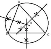 Construct an equilateral triangle ABC with side 6 cm. Draw a circle circumscribing the triangle ABC. 