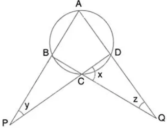 Que-41: Calculate the angles x, y and z if : x/3 = y/4 = z/5. 