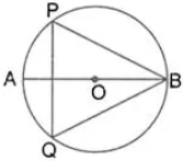 The given figure shows a circle with centre O and ∠ABP = 42°. Calculate the measure of (i) ∠PQB (ii) ∠QPB + ∠PBQ