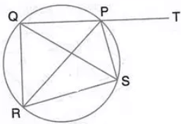 In the given figure, SP is the bisector of angle RPT and PQRS is a cyclic quadrilateral. Prove that: SQ = SR. 