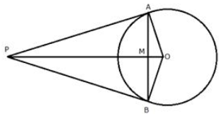 Que-12: From a point P outside the circle, with centre O, tangents PA and PB are drawn. Prove that: i) ∠AOP = ∠BOP ii) OP is the perpendicular bisector of chord AB.