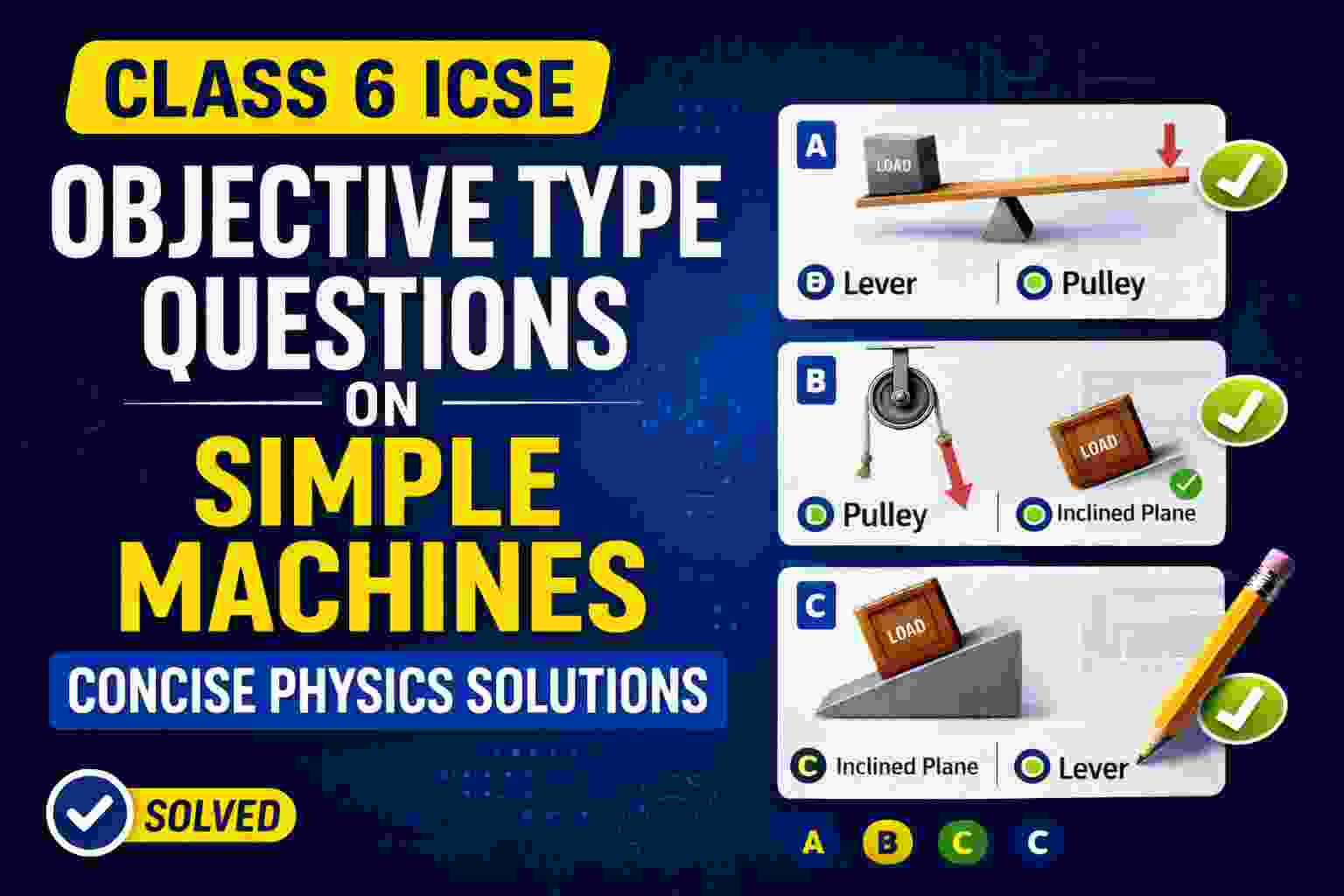 Objective Type Questions on Simple Machines Class 6 Concise Physics ICSE Solutions