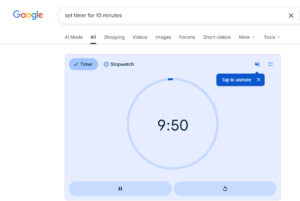 5. Set a Timer or Stopwatch