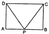 Que-3: In the figure, ABCD is a rectangle. P is the midpoint of AB. Prove ∆DPC is isosceles.