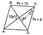 Que-5: In the figure, ABCD is a rhombus. Find : (i) AB (ii) m∠ABC