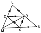 In the figure, YZ is parallel to MN, XY is parallel to LM and XZ is parallel to LN. Then MY is