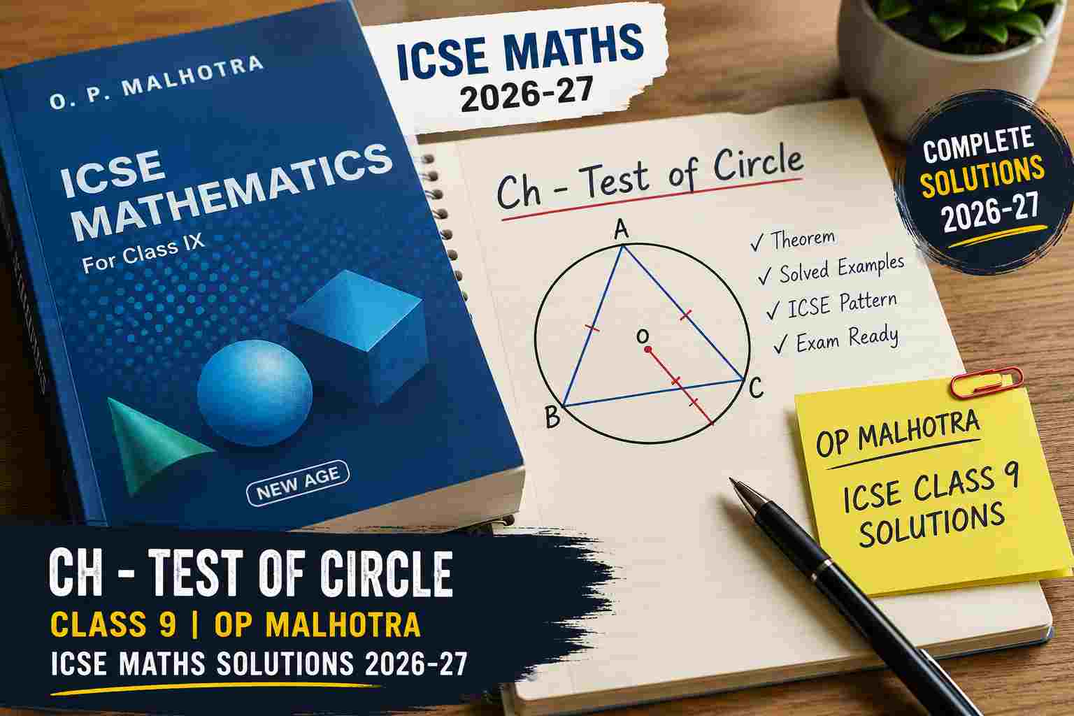 Ch-Test of Circle Class 9 OP Malhotra ICSE Maths Solutions 2026-27