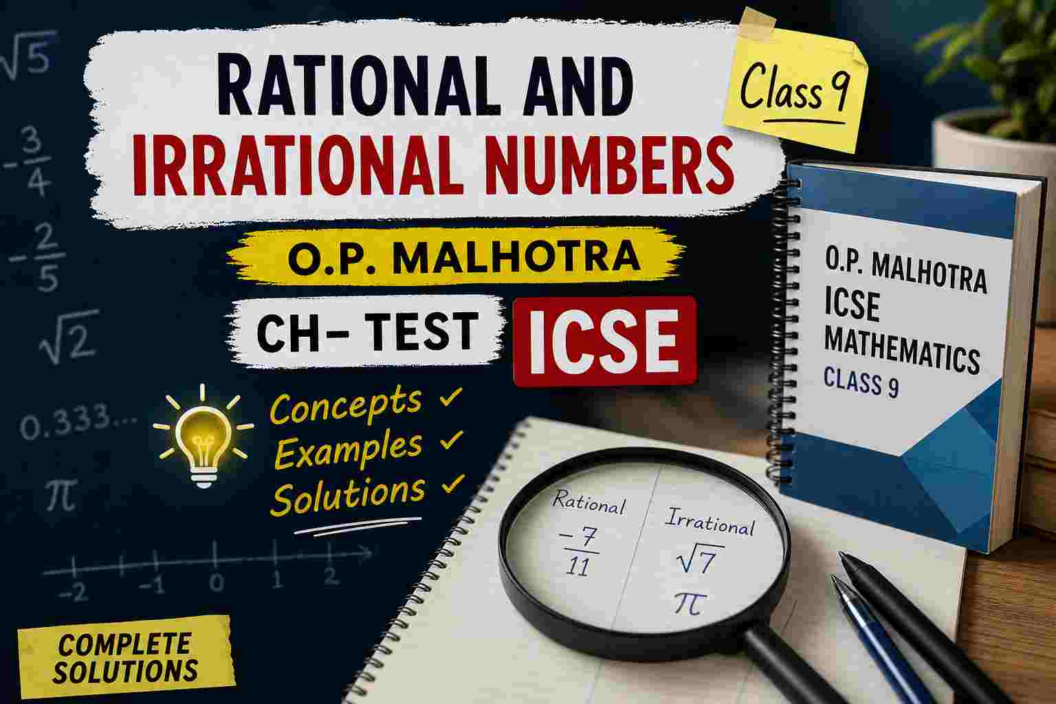 Rational and Irrational Numbers Class 9 OP Malhotra Ch-Test ICSE Maths Solutions