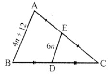 Que-4: Find the value of n in each triangle.