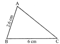 Que-4: Two sides of a triangle are of lengths 6 cm and 2.6 cm. The lengths of the third side of the triangle cannot be
(a) 4.7 cm
(b) 5 cm
(c) 4.9 cm
(d) 3.2 cm