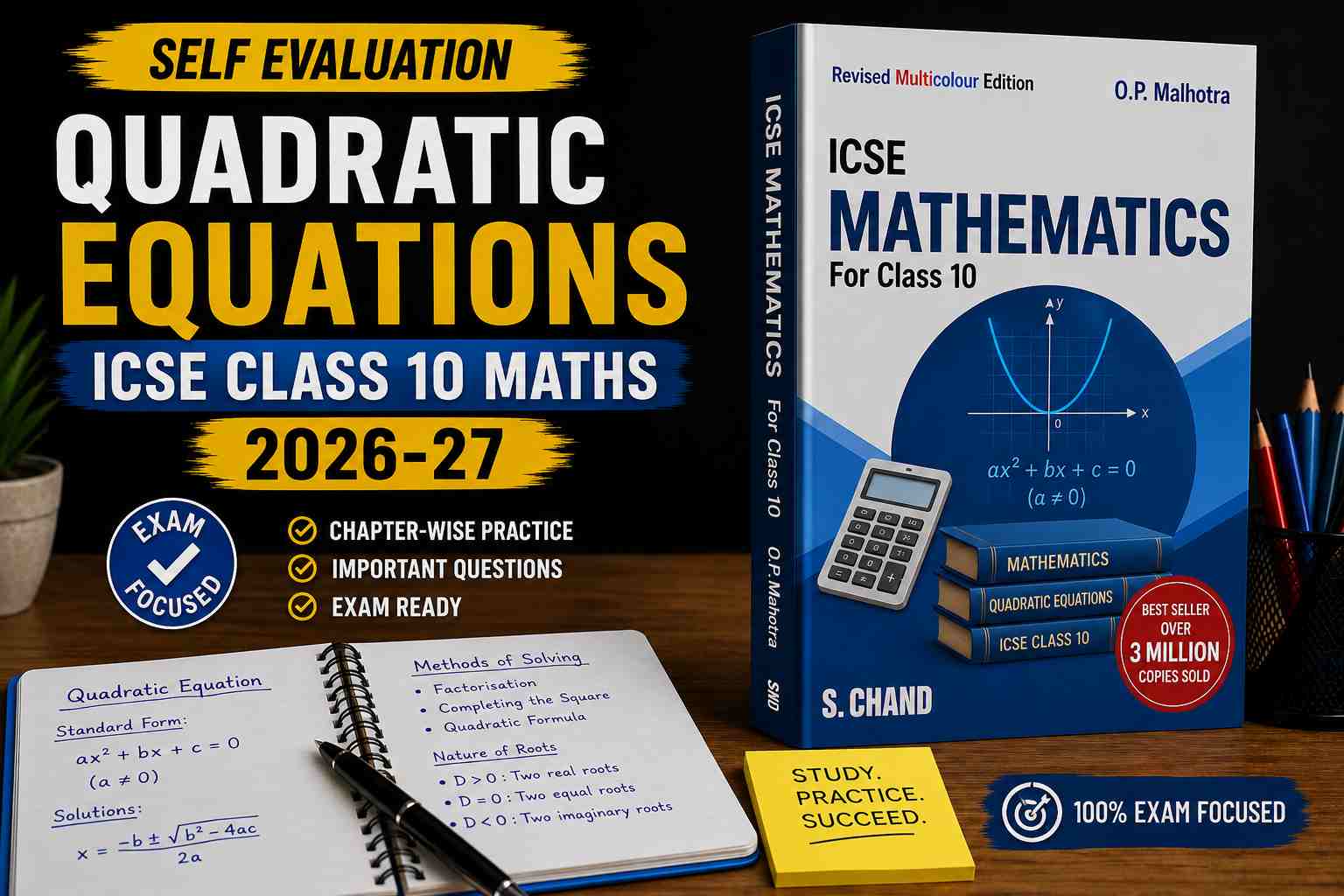 Self Evaluation on Quadratic Equations Class 10 ICSE OP Malhotra Maths 2026-27