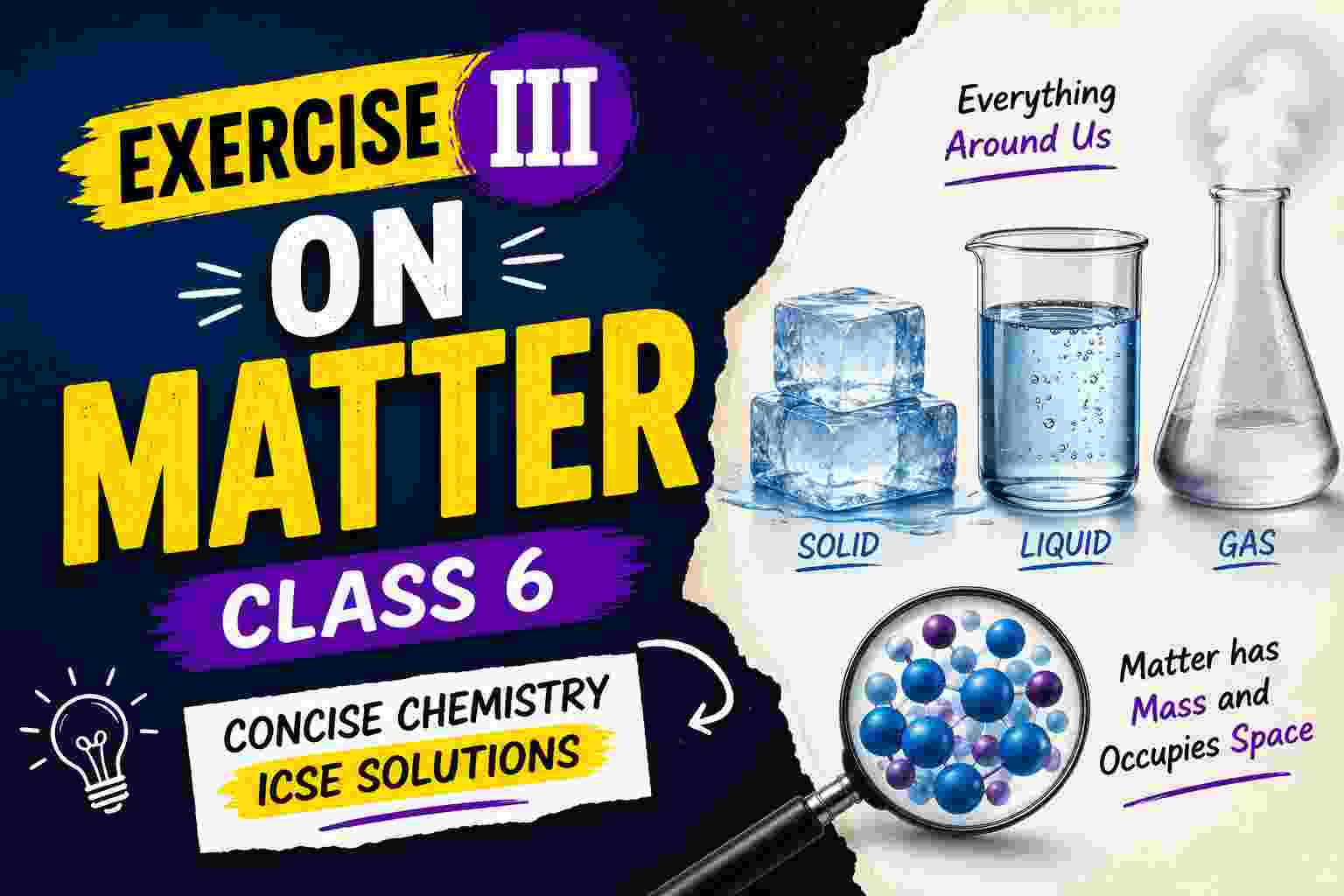 Exercise III on Matter Class 6 Concise Chemistry ICSE Solutions