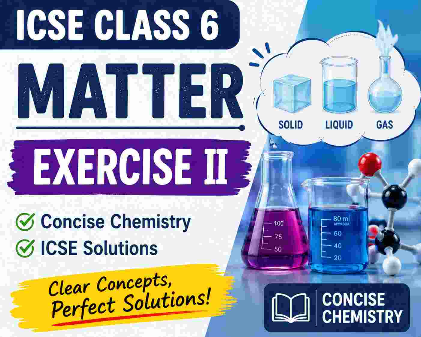 Exercise II on Matter Class 6 Concise Chemistry ICSE Solutions